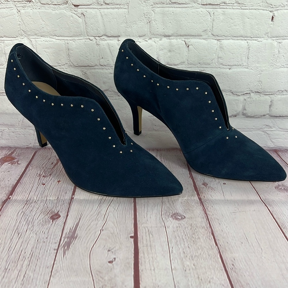 Bella Vita Dara Dress Kid Suede Navy Shooties Size 10WW